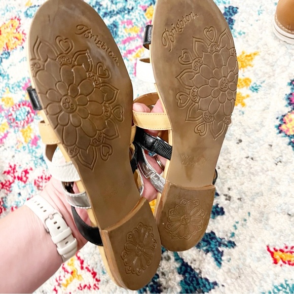 Brighton Sandals Women's 8 Capri Strappy Leather Upper Silver Metallic Charm - Picture 4 of 5